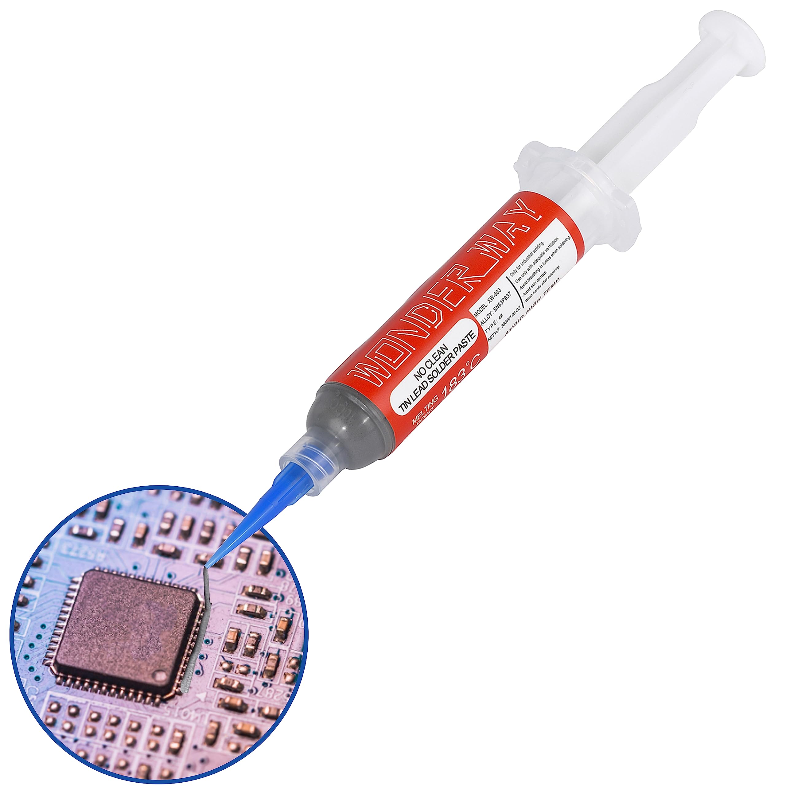 Wonderway Sn63/Pb37 T4 Tin Lead Solder Paste No Clean, 183